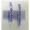 Image 1 : Amethyst Hoop Earrings, 14 K white gold- amethyst are round, faceted, approx. 6.84 carats, transpare
