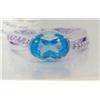 Image 1 : Blue Topaz and Diamond Lady's Ring, 14 K white gold- blue topaz is oval, faceted, approx. 2.00 carat