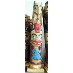 Lot of 2 Alaska style totems- not Alaskan- approx. 20-1/4" tall (114)