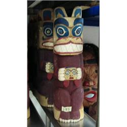 Lot of 5 Alaska style totems- not Alaskan- approx. 12" tall (114)