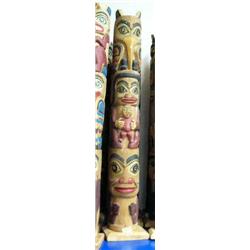 Lot of 3 Alaska style totems- not Alaskan- approx. 26-5/8" tall (114)