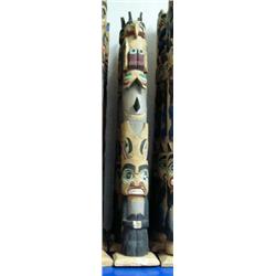 Lot of 3 Alaska style totems- not Alaskan- approx. 25-7/8" tall (114)