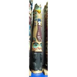 Lot of 2 Alaska style totems- not Alaskan- approx. 23-3/4" tall (114)