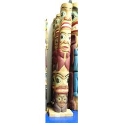 Lot of 3 Alaska style totems- not Alaskan- approx. 26-3/4" tall (114)
