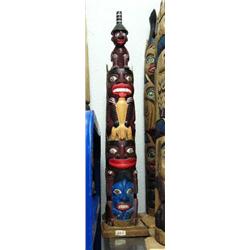 Lot of 2 Alaska style totems- not Alaskan- approx. 24-1/4" tall (114)