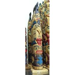 Lot of 4 Alaska style totems- not Alaskan- approx. 28" tall (114)