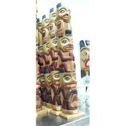 Lot of 6 Alaska style totems- not Alaskan- approx. 25-3/4" tall (114)