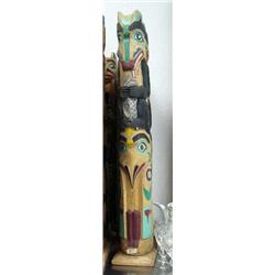 Lot of 4 Alaska style totems- not Alaskan- approx. 26" tall (114)