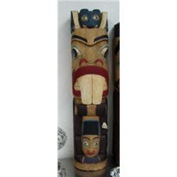 Alaska style totem- not Alaskan- approx. 23-1/2" tall (114)