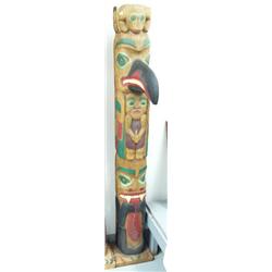 Alaska style totem- not Alaskan- approx. 60-3/4" tall (114)