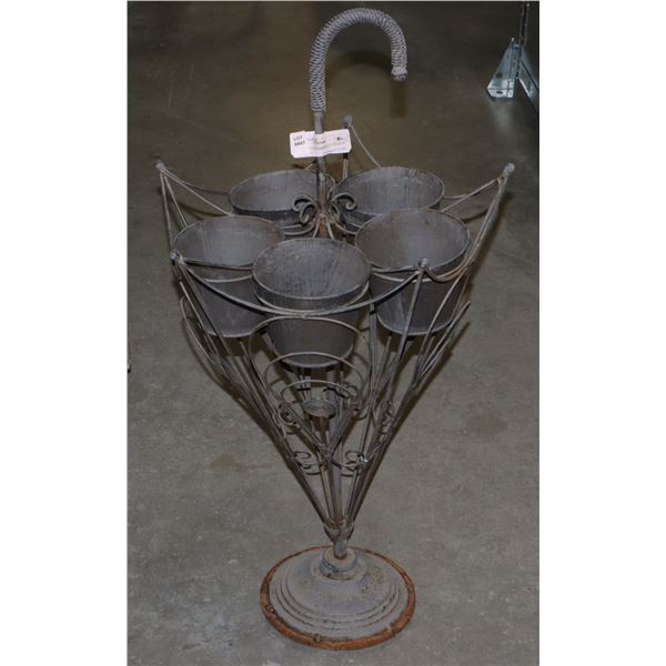 USED- METAL UMBRELLA DESIGN PLANTER 30