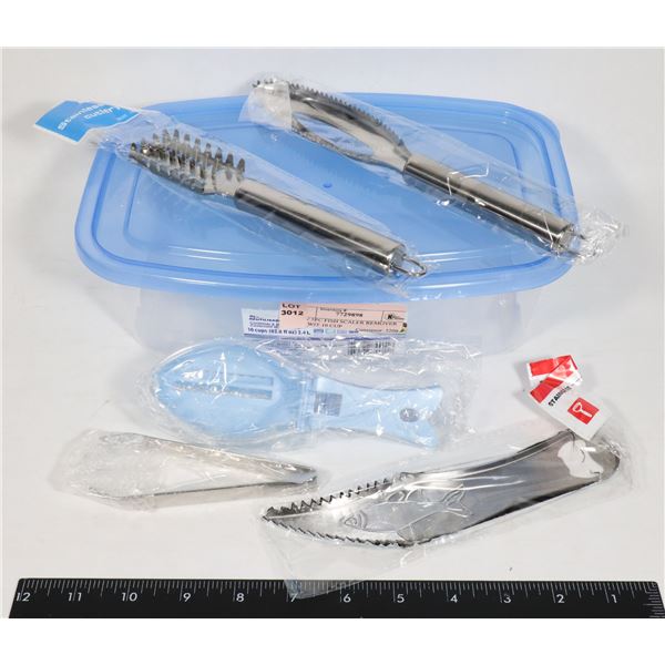NEW 5PC FISH SCALER REMOVER SET WIT 10 CUP