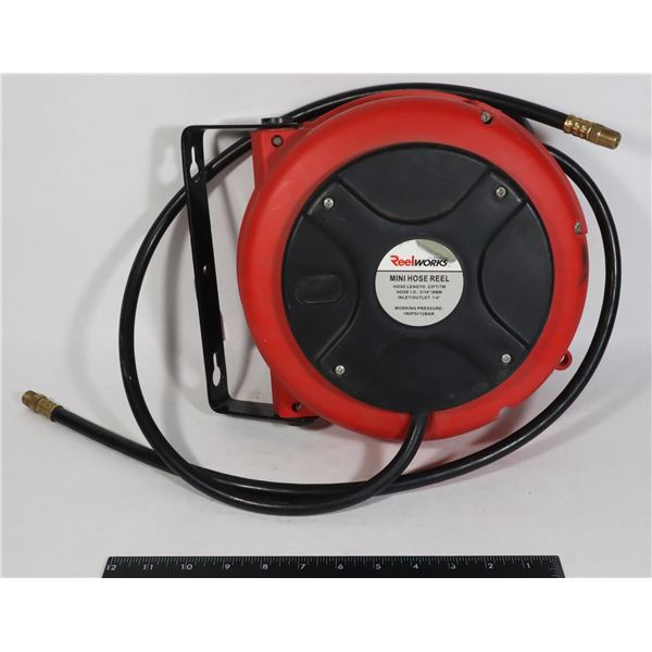 USED- REELWORKS MINI AIR-HOSE REEL, HOSE