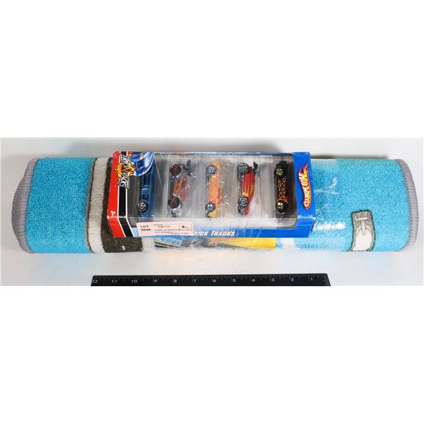NEW BIG CITYSCAPE ACTIVITY RUG SOLD WITH X5 HOT WHEELS