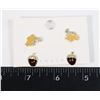 Image 1 : NEW GOLD TONE SQUIRREL AND NUT STUD EARRINGS