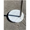 Image 5 : Marble Base Aluminum Shade Arc Floor Lamp - Works - small chip in base, see photos
