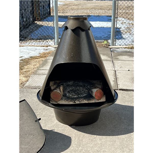 Vintage Electric Acorn Fireplace with insert & Screen - very nice overall - see photos