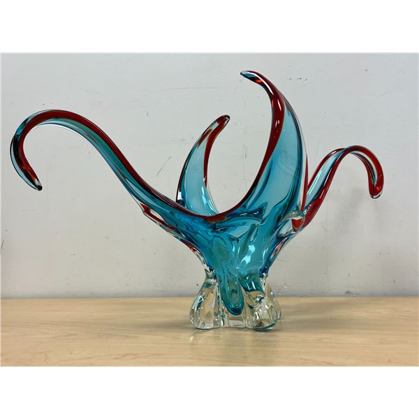 Amazing Vintage EDAG Canadian Stretch Art Glass Centerpiece - Approx: 21"W 12"T