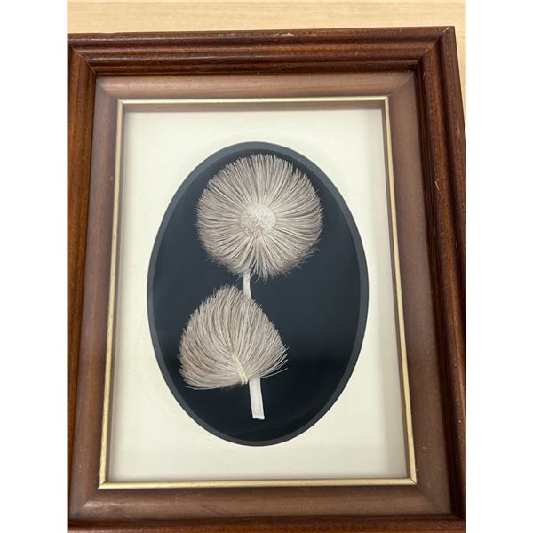 Myrtle de Meuller (Churchill, MB) Caribou Hair Flowers - Caribou Tufting Frame: 9 x 7.25"