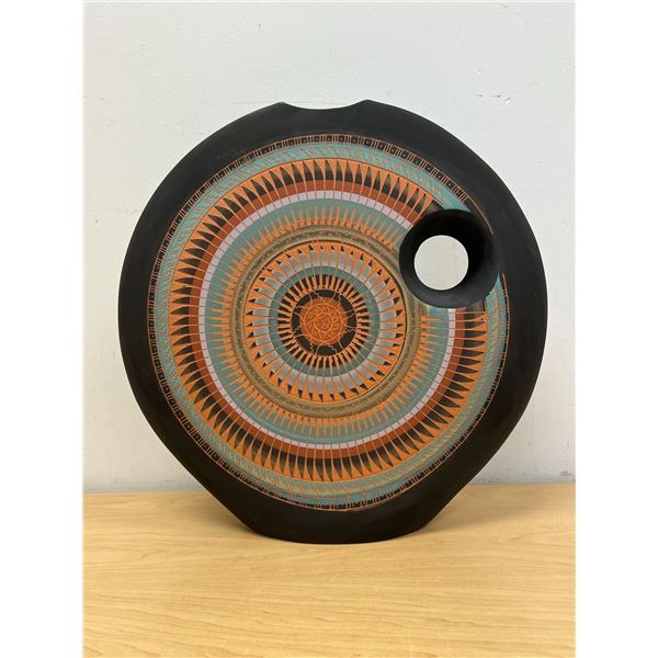 S. Billy Navajo Reversible Ceramic Art Pottery - Larger - Approx: 15"W 15"T