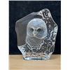Image 1 : Signed Mats Jonasson (Sweden) Art Glass Owl Paperweight - 5"T 4"W