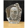 Image 3 : Signed Mats Jonasson (Sweden) Art Glass Owl Paperweight - 5"T 4"W