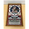 Image 1 : Vintage Budweiser Beer Framed Advertising Mirror / Clock - Approx: 21.5 x 13.25"