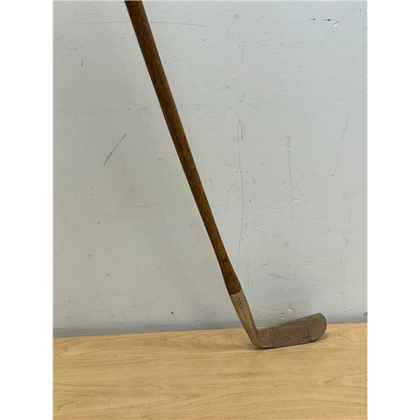 Left or Right Handed Antique Wood Shaft Putter Golf Club as pictured 35" - see all photos