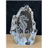 Image 2 : Signed Mats Jonasson (Sweden) Art Glass Seahorse Paperweight - 6" T