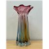 Image 1 : NICE Multi-Colour Large / Heavy Art Glass Vase - Gambles Imports 11.25" see all photos
