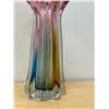 Image 2 : NICE Multi-Colour Large / Heavy Art Glass Vase - Gambles Imports 11.25" see all photos