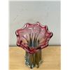 Image 5 : NICE Multi-Colour Large / Heavy Art Glass Vase - Gambles Imports 11.25" see all photos