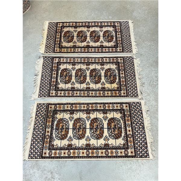 3 Kamar 100% Virgin Worsted Wool area rugs / entry rugs - smaller approx: 24x48"