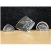 Image 1 : 3 Mats Jonasson (Sweden) Art Glass Animal Paperweights - largest approx: 4"W 3"T