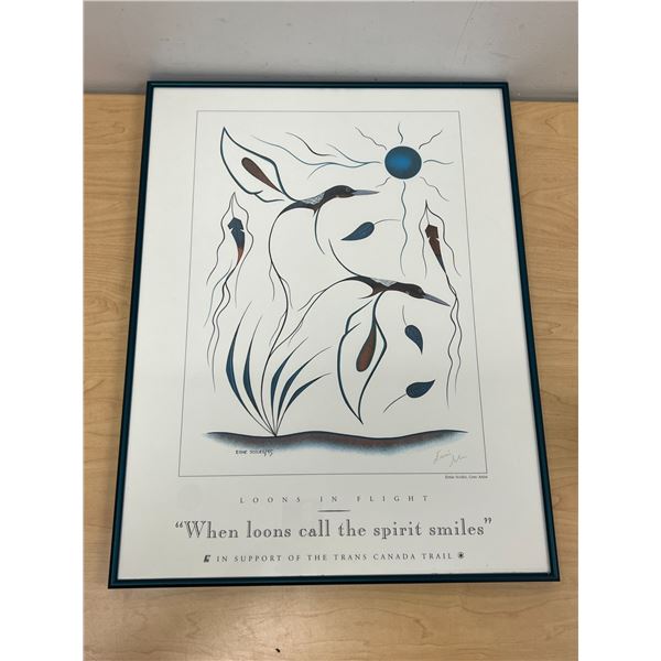 Ernie Scoles Loons In Flight - In support of the Trans Canada Trail - Frame: 23.518"