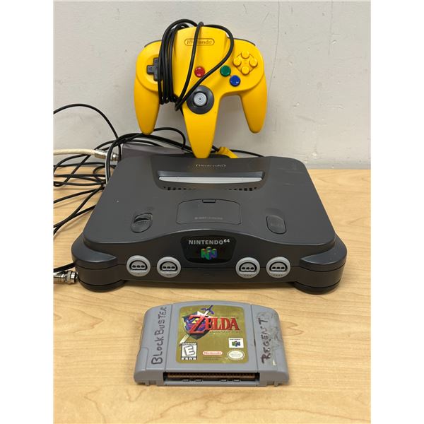 Nintendo 64 N64 with Legend of Zelda as pictured - powers up, not tested see all photos