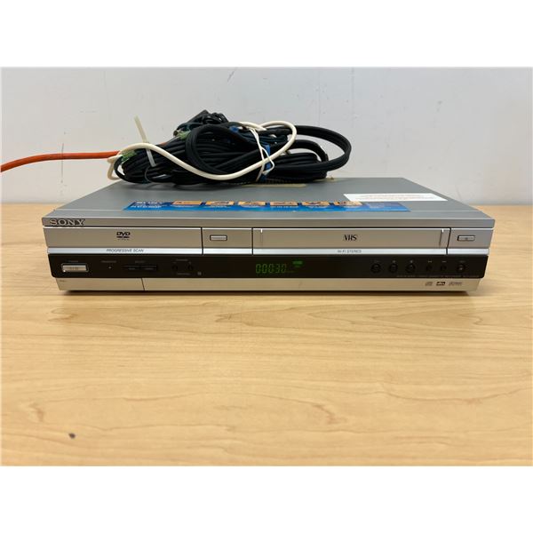 Sony DVD/VCR Player & wiring as pictured, powers up, not tested No remote