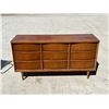 Image 1 : Mid Century Compact 9 Drawer Dresser - shows use/wear, see all photos 58 x 17.75 & 30"T