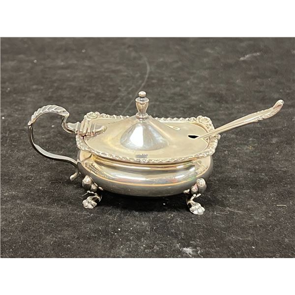 Birks Sterling Salt Cellar with Cobalt Blue Glass Insert - see photos for markings 2 x 3.75"