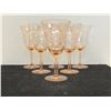 Image 4 : 6 Vintage Pink Wine Glasses with Floral Etching 6.5" tall nice overall