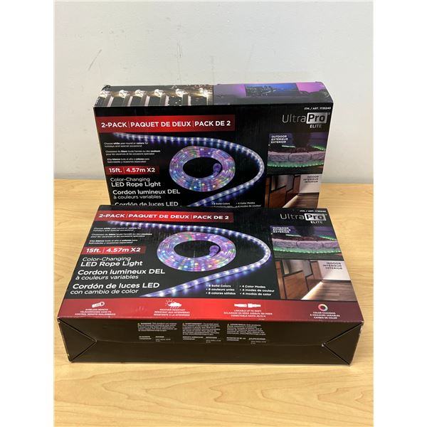 2 boxes Color-Changing LED Rope Lights - new in box - 60 feet all together - see all photos