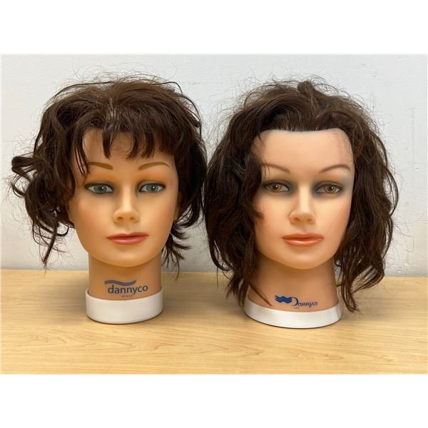 2 Dannyco Mannequin Heads - Approx: 10.5" tall - see all photos