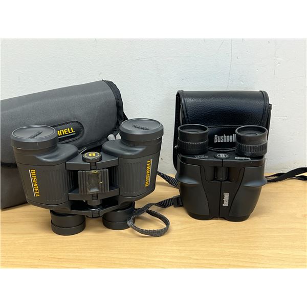 2 Sets Bushnell Binoculars with Cases as pictured - see all pictures for details