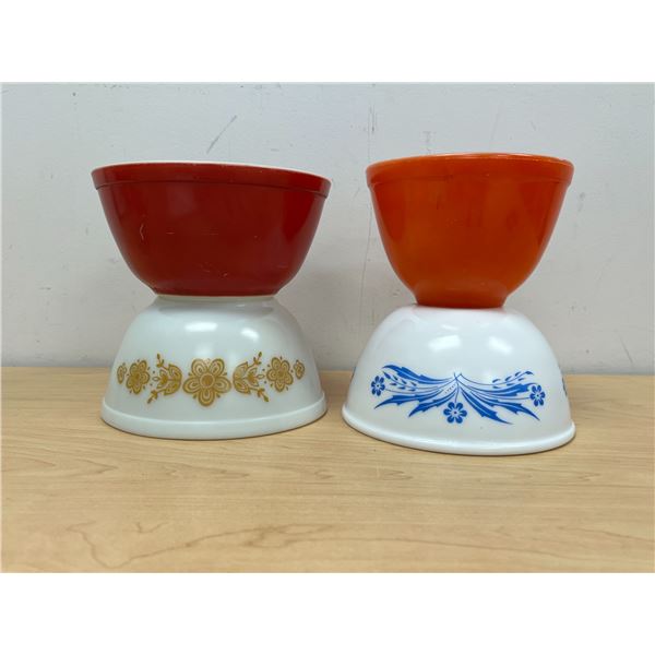 4 Vintage Pyrex & Similar Mixing Bowls - largest 1.5 QT - see all photos