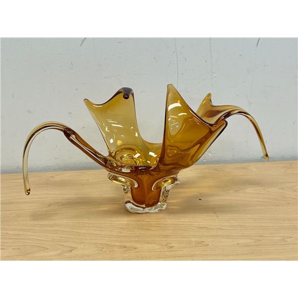 Vintage Canadian Stretch Art Glass Centerpiece - Lorraine - very nice - Approx: 15"W & 7.75"T