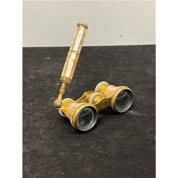 Vintage Colmont Paris Mother Of Pearl Opera Theater Glasses - Handle is loose - see photos