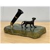 Image 5 : Vintage Cast Hunting Dog on Stone Base Pen Holder - it's a beauty!