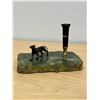Image 7 : Vintage Cast Hunting Dog on Stone Base Pen Holder - it's a beauty!