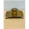 Image 3 : 2 Vintage Brass Inkwells Ink Wells as pictured - one lid is loose/broken - see all photos