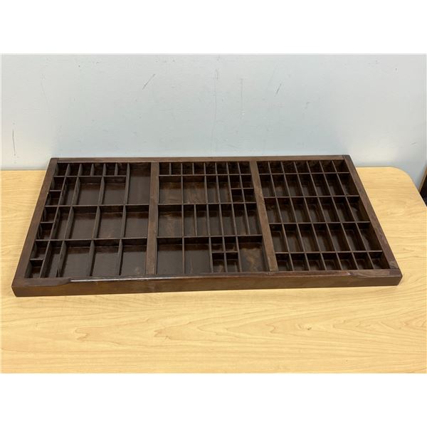 American Type Foundry Co. Vintage Wooden Printers Block Organizer - Approx: 32.25x16.5"